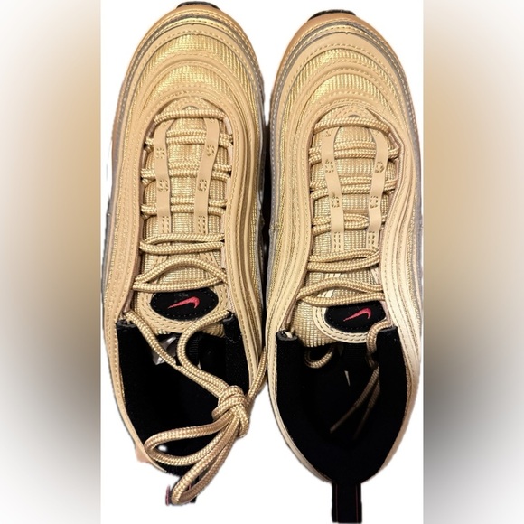 Nike Air Max 97 Og Sneakers in Metallic Gold, Varsity Red, Black, & White 6.5 - Picture 3 of 7